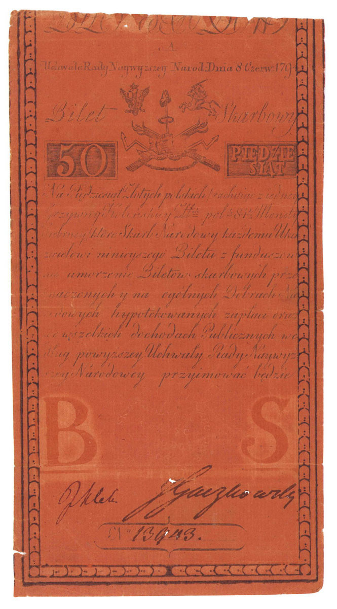 Insurekcja kościuszkowska. 50 złotych 1794 seria A